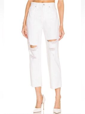 Veronica Beard Blake Crop Classic Straight-Leg High-Rise White Women’s Size 26
